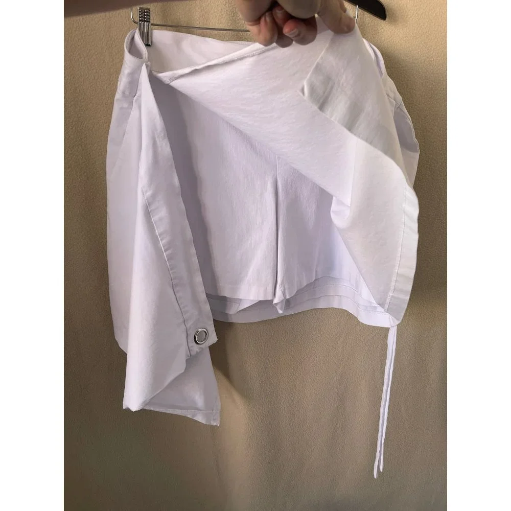 Zac & Rachel White Side Tie Wrap Around Skirt with Undershorts - 22W - Picture 5 of 12